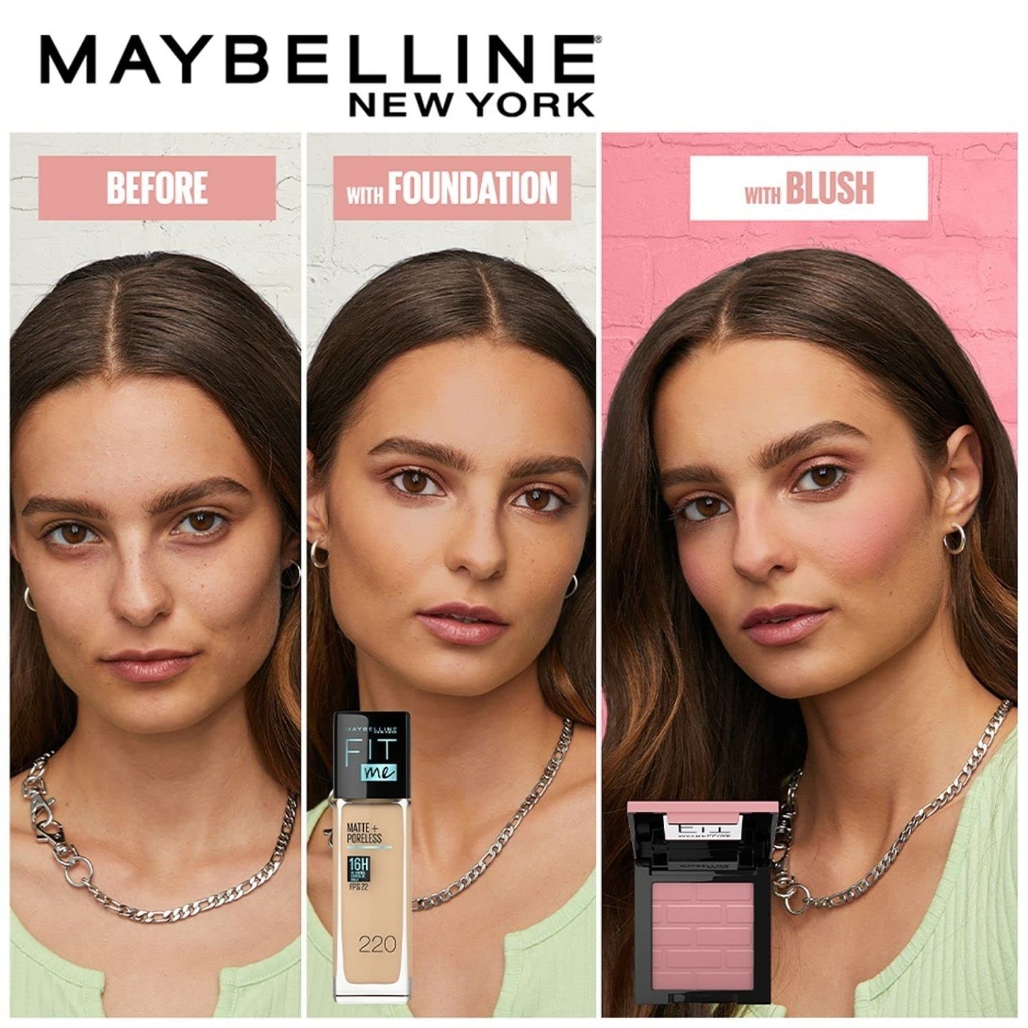 image:imageMaybelline Fit Me Powder Blush Lightweight Smooth Blendable Longlasting AllDay Face Enhancing Makeup Color Berry 1 Count50 WINE Pack of 4