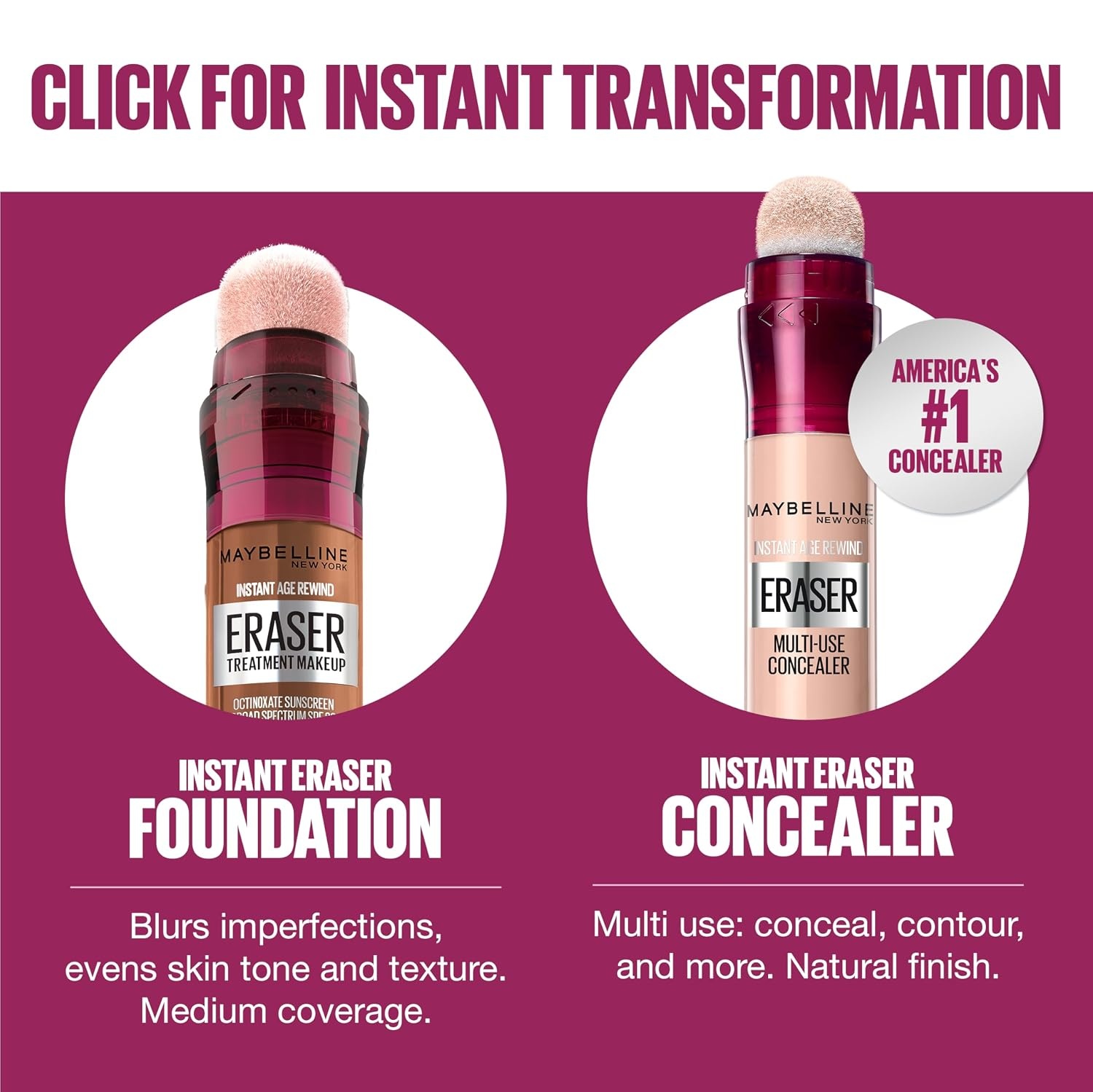 image:imageMaybelline Instant Age Rewind Eraser Foundation with SPF 20 and Moisturizing ProVitamin B5 120 1 Count Packaging May Vary360
