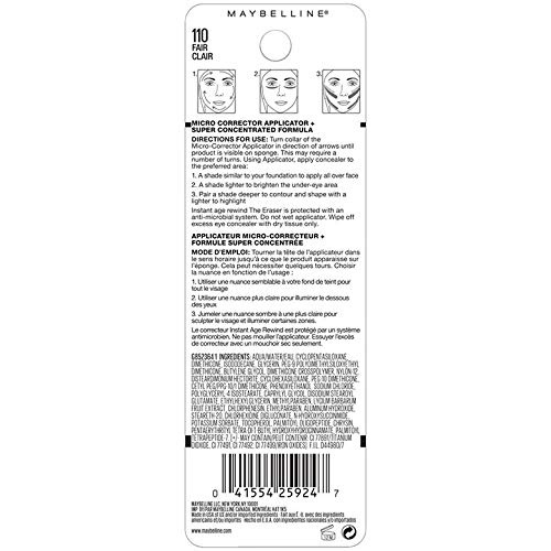 image:imageMaybelline Instant Age Rewind Eraser Foundation with SPF 20 and Moisturizing ProVitamin B5 120 1 Count Packaging May VaryFair