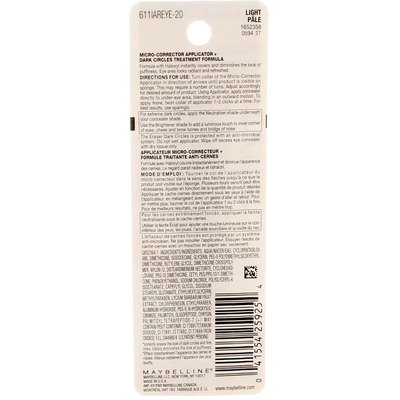 image:imageMaybelline Instant Age Rewind Eraser Foundation with SPF 20 and Moisturizing ProVitamin B5 120 1 Count Packaging May VaryLight