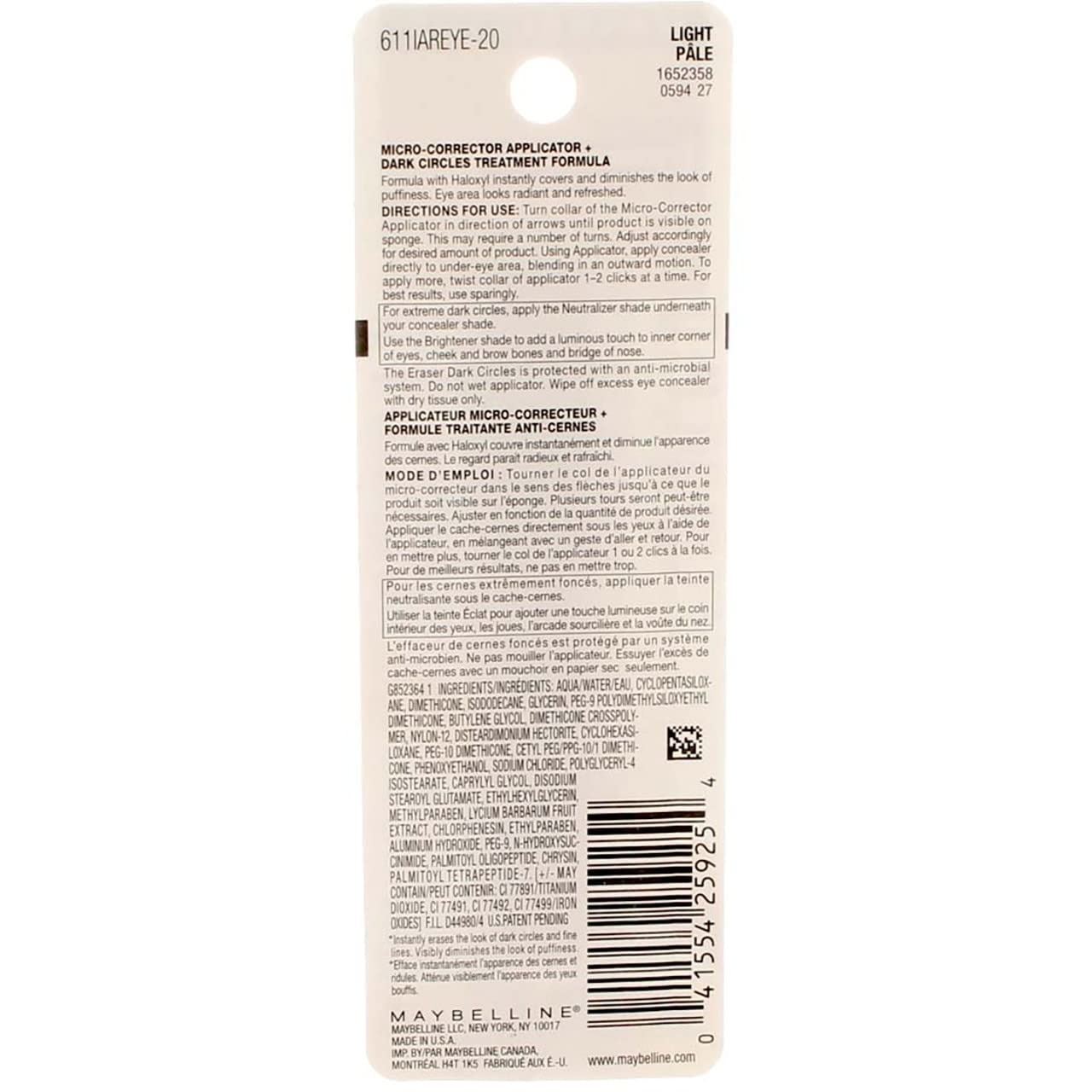 image:imageMaybelline Instant Age Rewind Eraser Foundation with SPF 20 and Moisturizing ProVitamin B5 120 1 Count Packaging May VaryLight