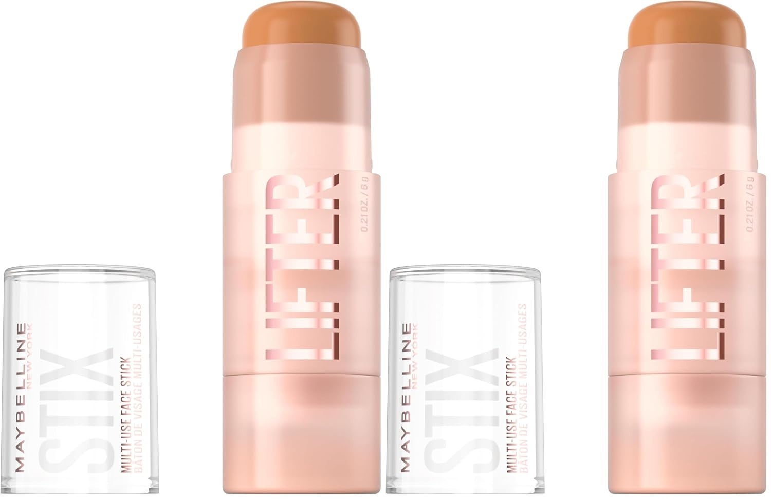 image:imageMaybelline Lifter Stix MultiUse Face Stick Contour Bronzer Concealer and Foundation Stick AllInOne Creamy Face Makeup with Cranberry Seed Oil 20 1 Count40 Neutral