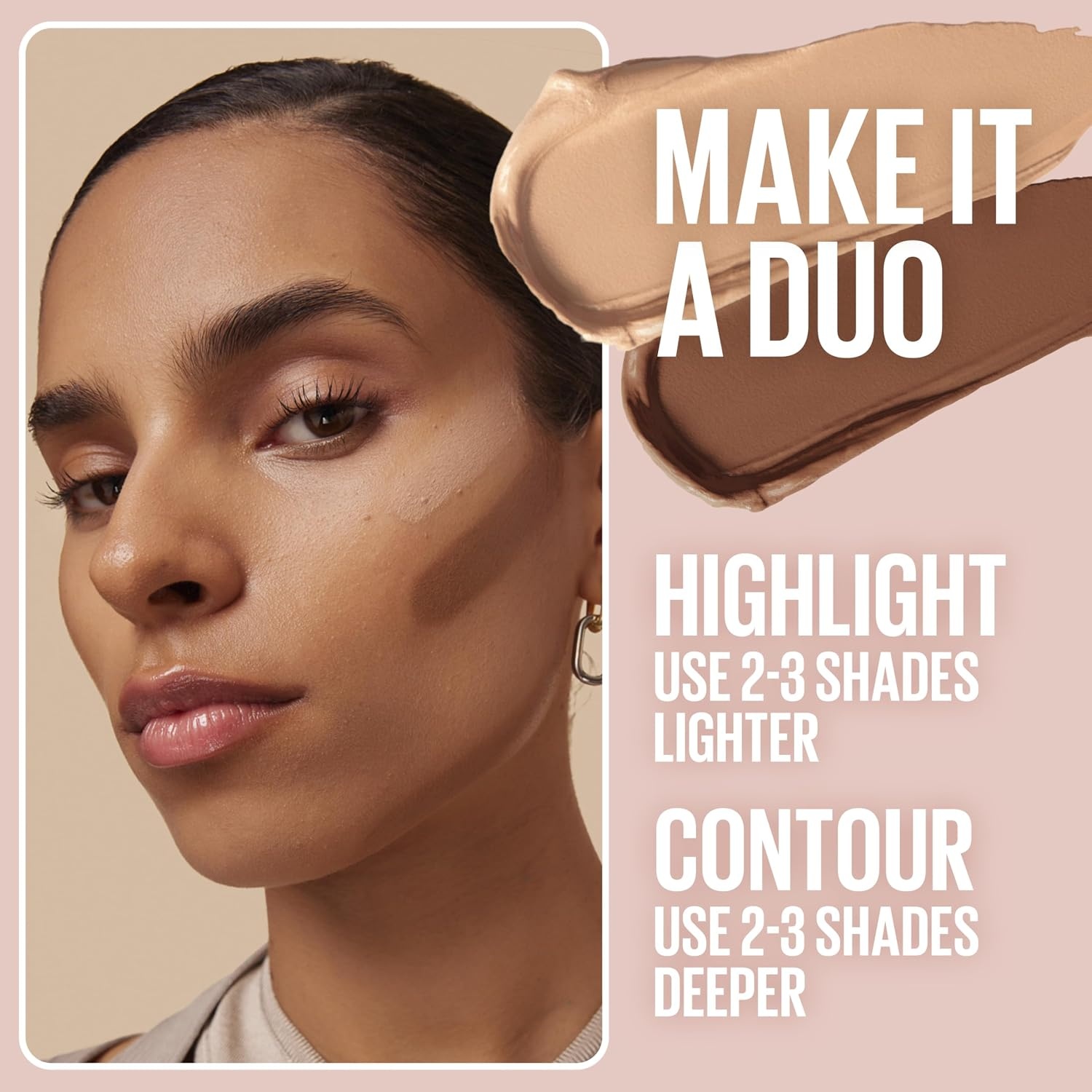 image:imageMaybelline Lifter Stix MultiUse Face Stick Contour Bronzer Concealer and Foundation Stick AllInOne Creamy Face Makeup with Cranberry Seed Oil 20 1 Count80 Cool