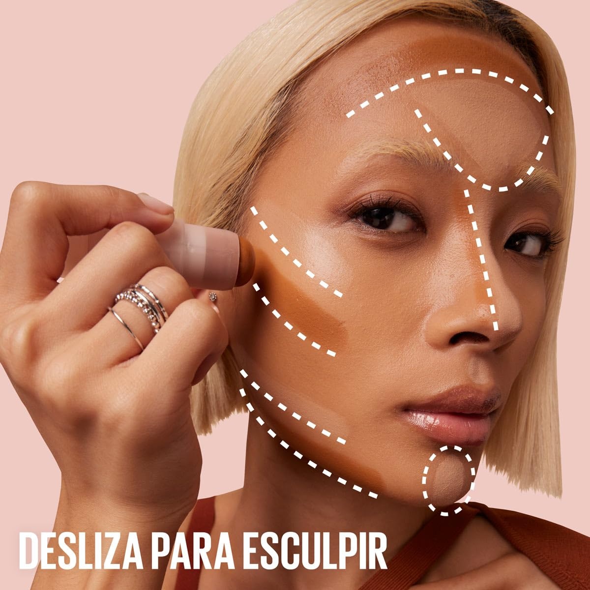 image:imageMaybelline Lifter Stix MultiUse Face Stick Contour Bronzer Concealer and Foundation Stick AllInOne Creamy Face Makeup with Cranberry Seed Oil 20 1 Count40 Neutral