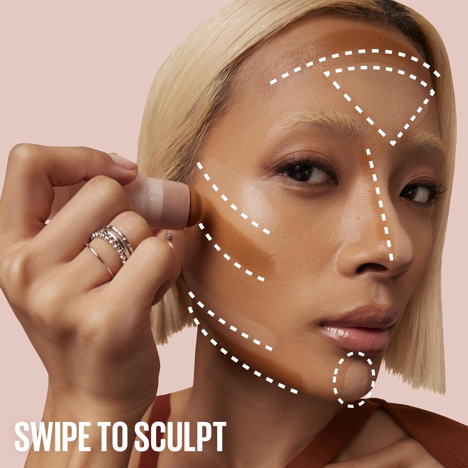 image:imageMaybelline Lifter Stix MultiUse Face Stick Contour Bronzer Concealer and Foundation Stick AllInOne Creamy Face Makeup with Cranberry Seed Oil 20 1 Count20 Neutral