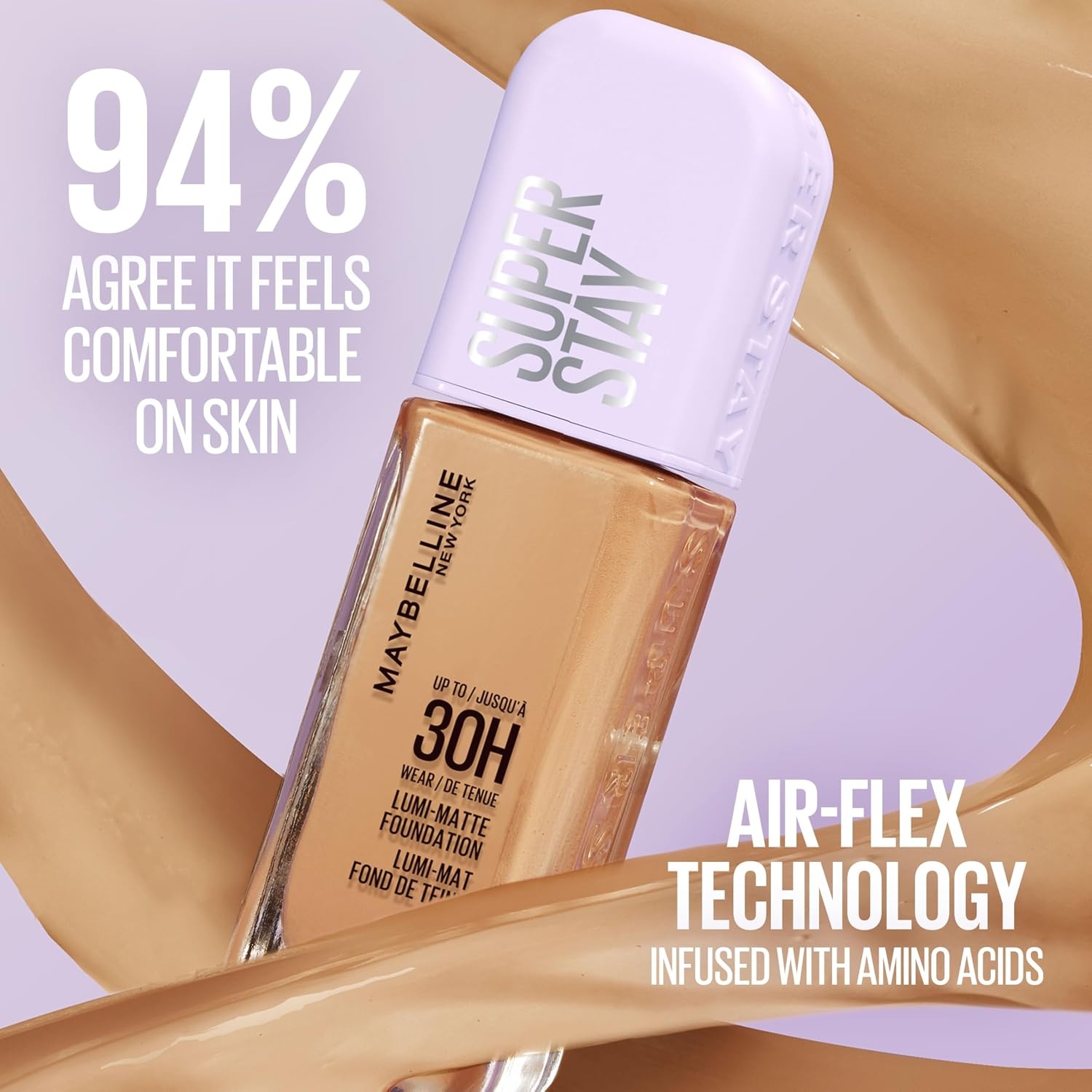 image:imageMaybelline Super Stay LumiMatte Foundation Lightweight and Buildable Full Coverage Foundation Makeup For Up To 30HR Wear 368 1 Count102 Neutral Cool