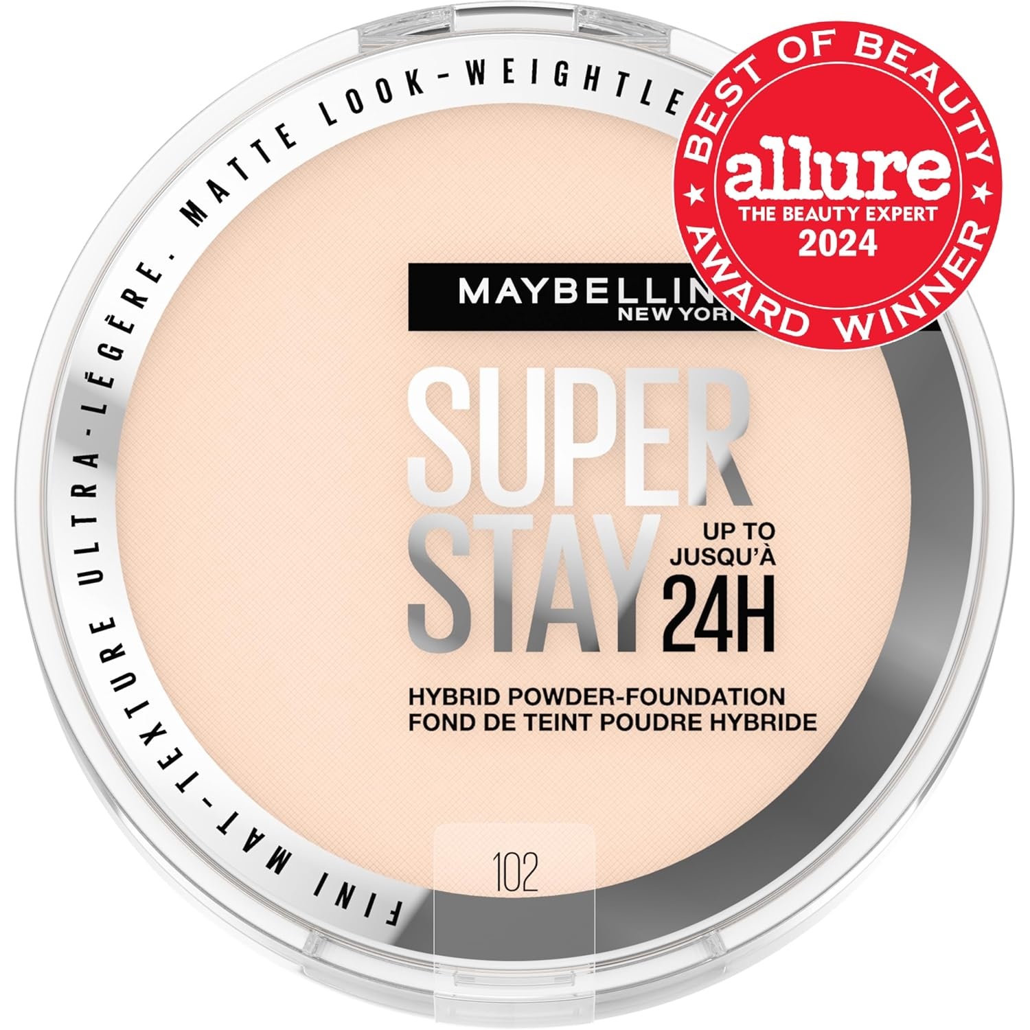 image:imageMaybelline Super Stay Up to 24HR Hybrid PowderFoundation MediumtoFull Coverage Makeup Matte Finish 375 1 CountSUPERSTAY POWDER 102
