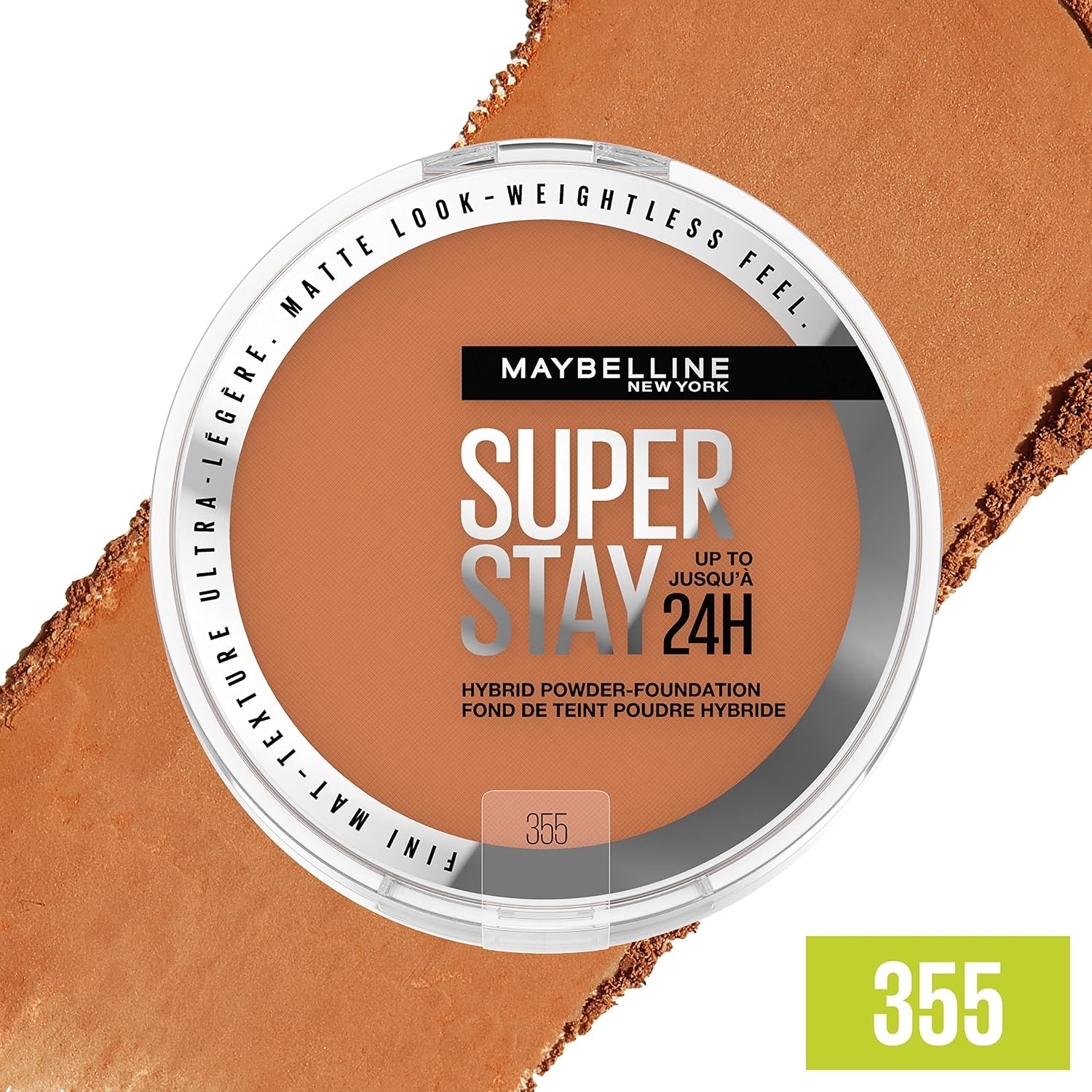 image:imageMaybelline Super Stay Up to 24HR Hybrid PowderFoundation MediumtoFull Coverage Makeup Matte Finish 375 1 CountSUPERSTAY POWDER 355