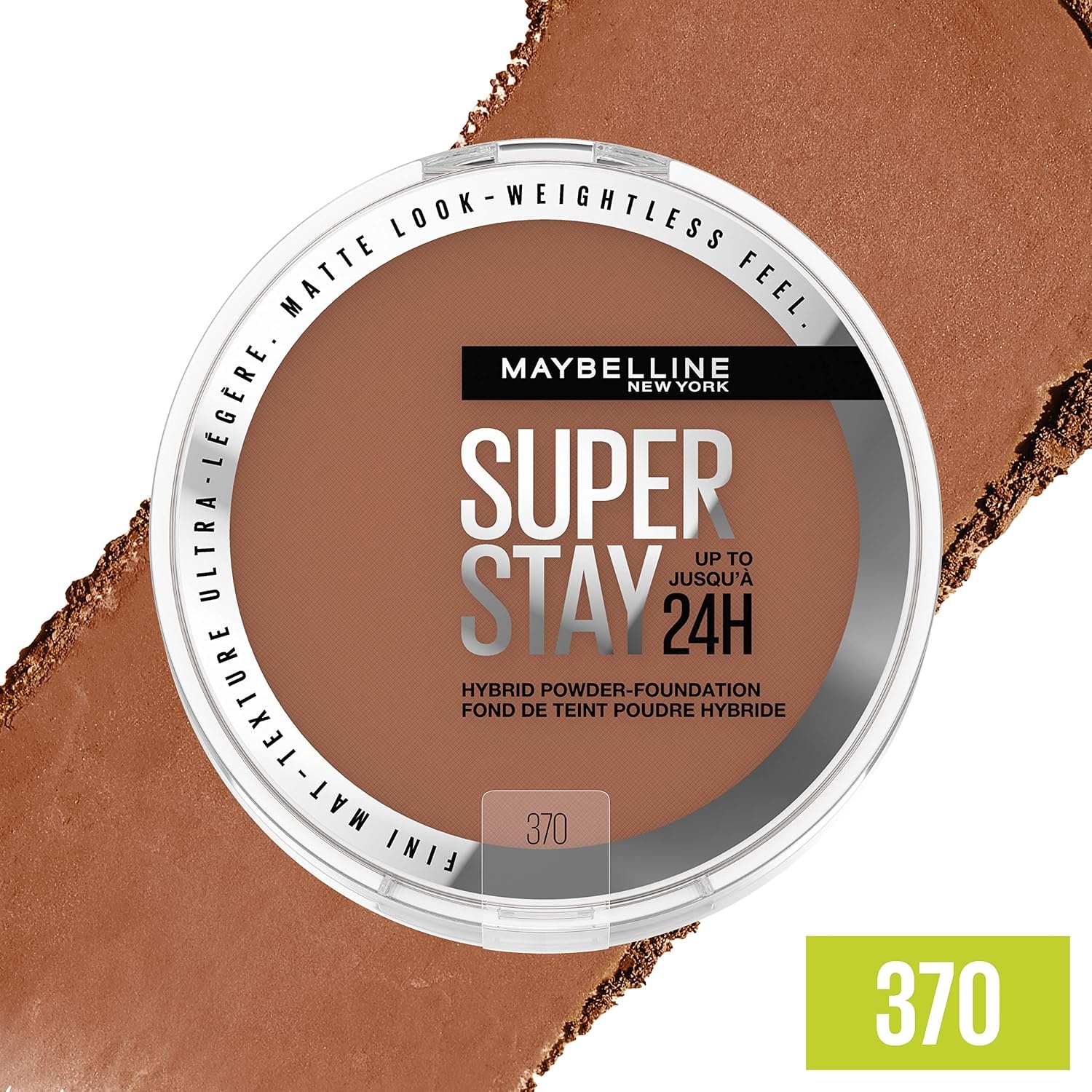 image:imageMaybelline Super Stay Up to 24HR Hybrid PowderFoundation MediumtoFull Coverage Makeup Matte Finish 375 1 CountSUPERSTAY POWDER 370