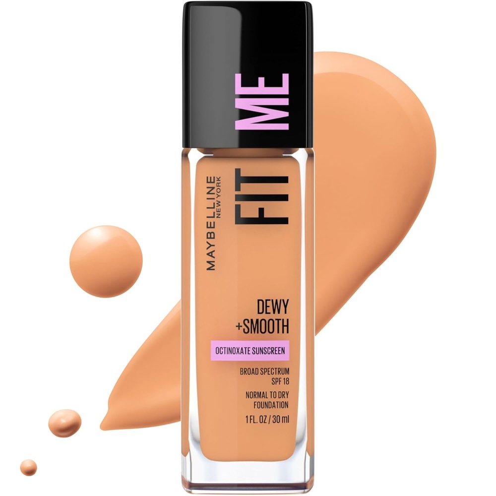 image:imageMaybelline Fit Me Dewy  Smooth Liquid Foundation Makeup Natural Beige 1 Count Packaging May Vary322 WARM HONEY
