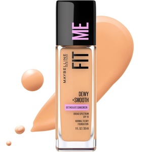 Maybelline Fit Me Dewy + Smooth Liquid Foundation Makeup, Natural Beige, 1 Count (Packaging May Vary)(235 PURE BEIGE)
