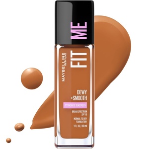 Maybelline Fit Me Dewy + Smooth Liquid Foundation Makeup, Natural Beige, 1 Count (Packaging May Vary)(360 MOCHA)