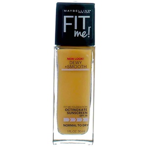 Maybelline Fit Me Dewy + Smooth Liquid Foundation Makeup, Natural Beige, 1 Count (Packaging May Vary)(Buff Beige)