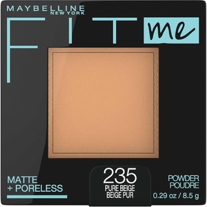 Maybelline Fit Me Matte + Poreless Pressed Face Powder Makeup & Setting Powder, Natural Beige, 1 Count(235 PURE BEIGE)