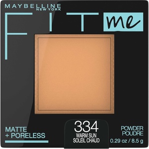 Maybelline Fit Me Matte + Poreless Pressed Face Powder Makeup & Setting Powder, Natural Beige, 1 Count(334 WARM SUN)