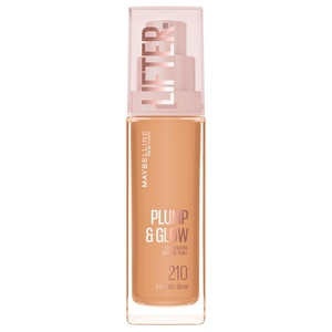 Maybelline Lifter Plump & Glow Foundation, Liquid Foundation with 2% Niacinamide + Hyaluronic Acid, Plumping and Brightening Face Makeup, 367, 1 Count(210 NEUTRAL)