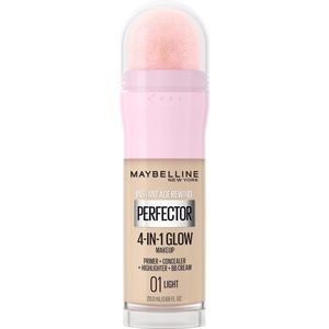 Maybelline New York Instant Age Rewind Instant Perfector 4-In-1 Glow Makeup, Medium/Deep(01 LIGHT)
