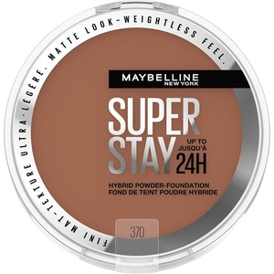 Maybelline Super Stay Up to 24HR Hybrid Powder-Foundation, Medium-to-Full Coverage Makeup, Matte Finish, 375, 1 Count(SUPERSTAY POWDER 370)