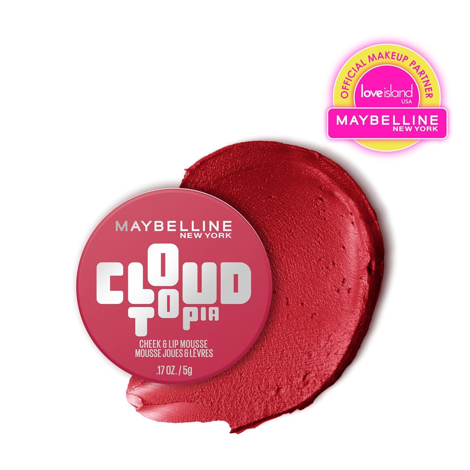 image:imageMaybelline Cloudtopia Blush for Cheeks and Lip Mousse UltraVivid Pigmented Formula for Up to 14HR of Blush and Lip Makeup Color Divine Crimson 1 CountETHEREAL ROUGE