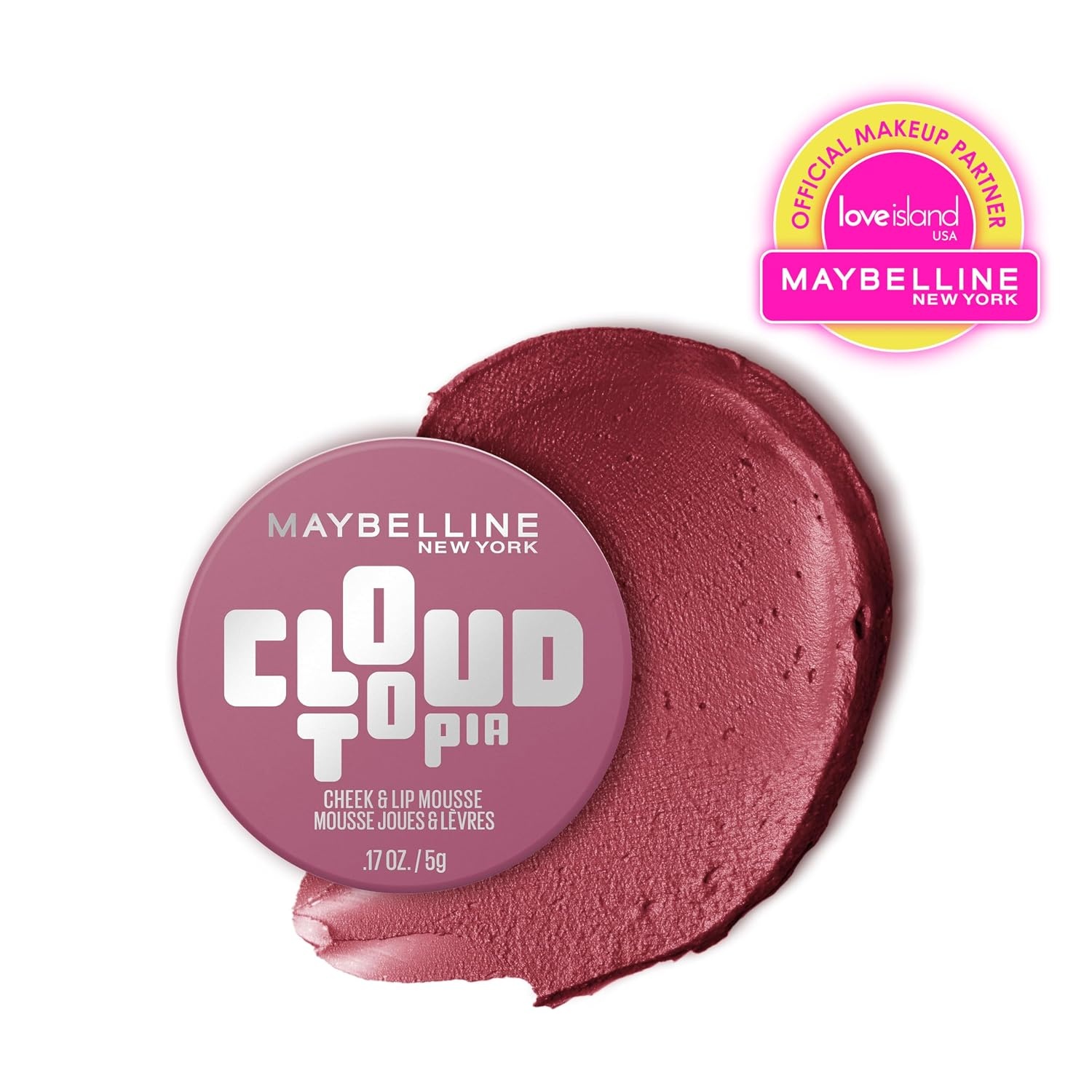 image:imageMaybelline Cloudtopia Blush for Cheeks and Lip Mousse UltraVivid Pigmented Formula for Up to 14HR of Blush and Lip Makeup Color Divine Crimson 1 CountTWILIGHT BERRY