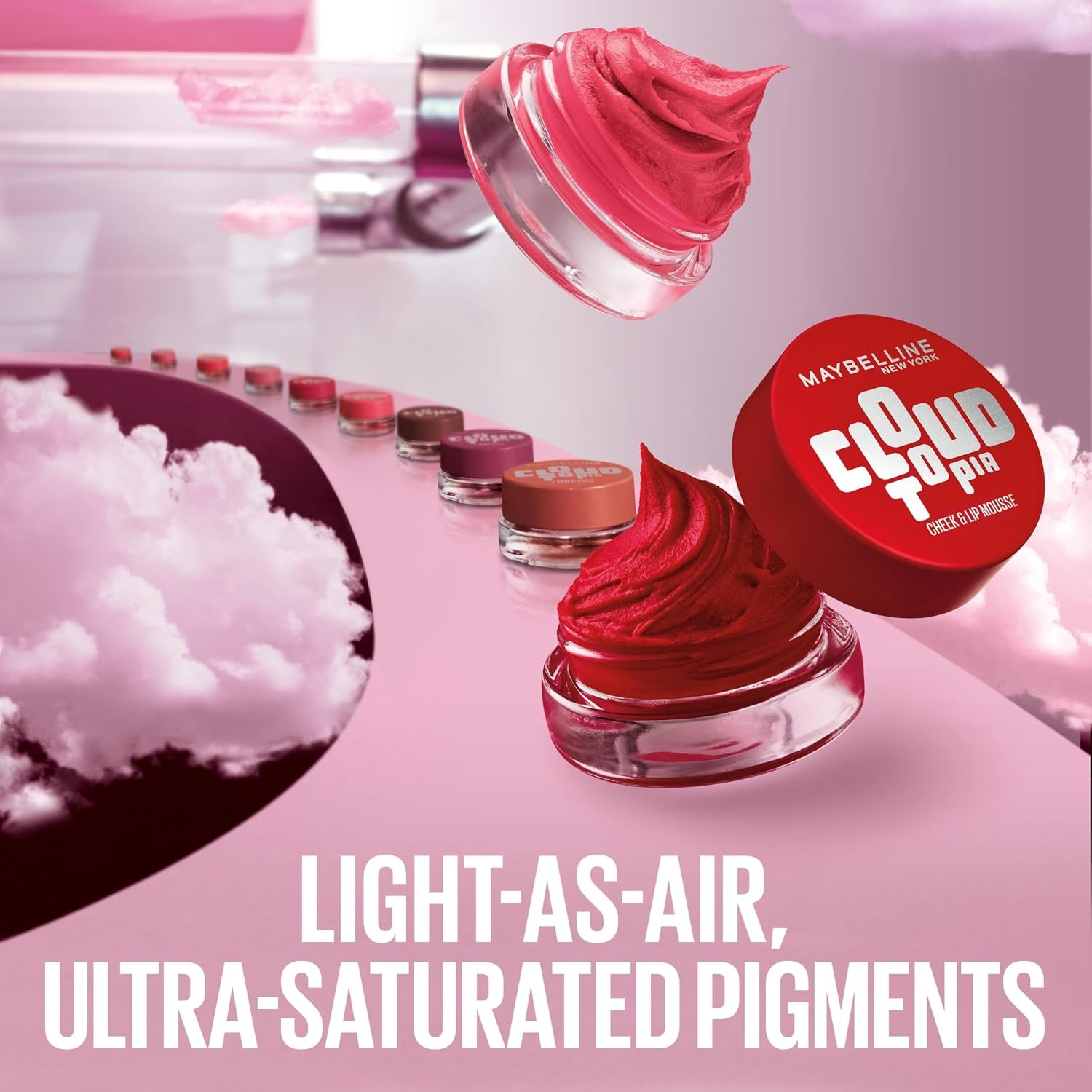 image:imageMaybelline Cloudtopia Blush for Cheeks and Lip Mousse UltraVivid Pigmented Formula for Up to 14HR of Blush and Lip Makeup Color Divine Crimson 1 CountTOASTED SKY