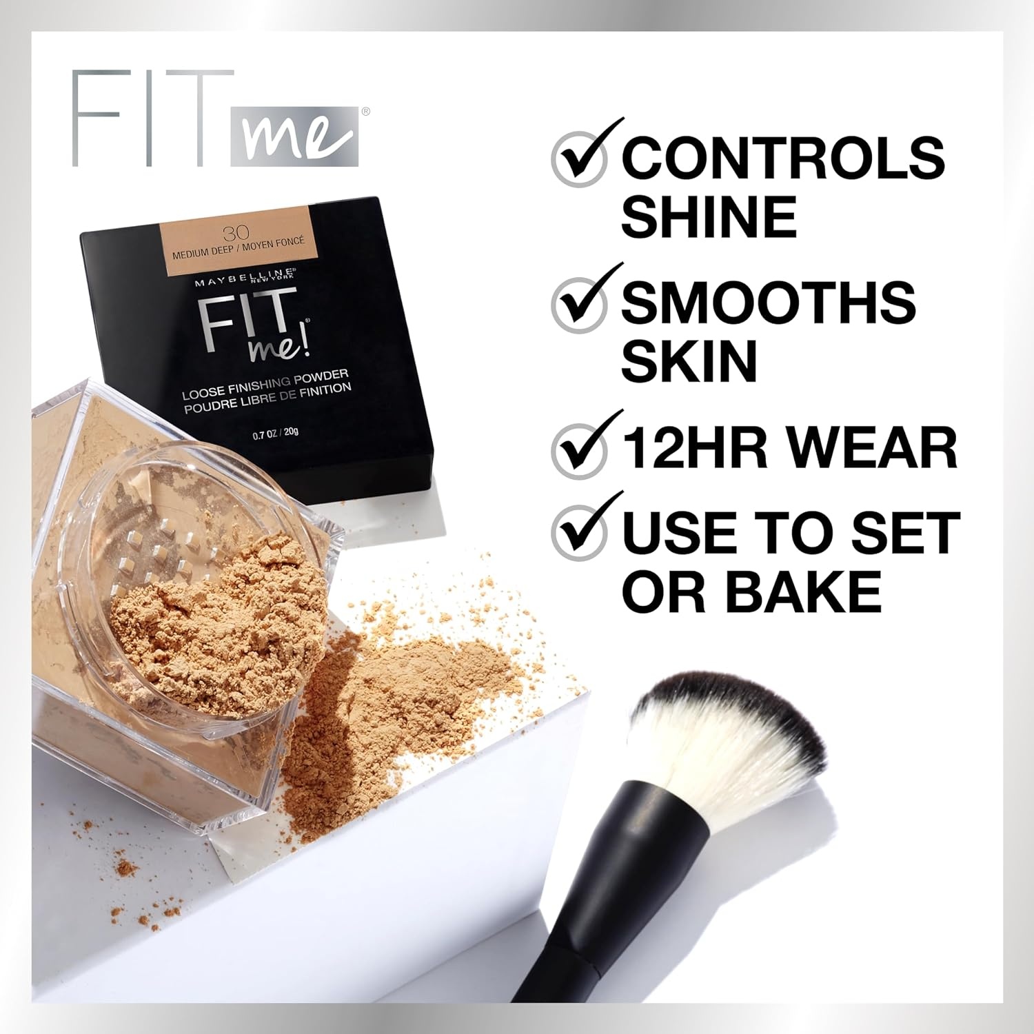 image:imageMaybelline Fit Me Loose Setting Powder Face Powder and Finishing Makeup Light 1 Count25 MEDIUM