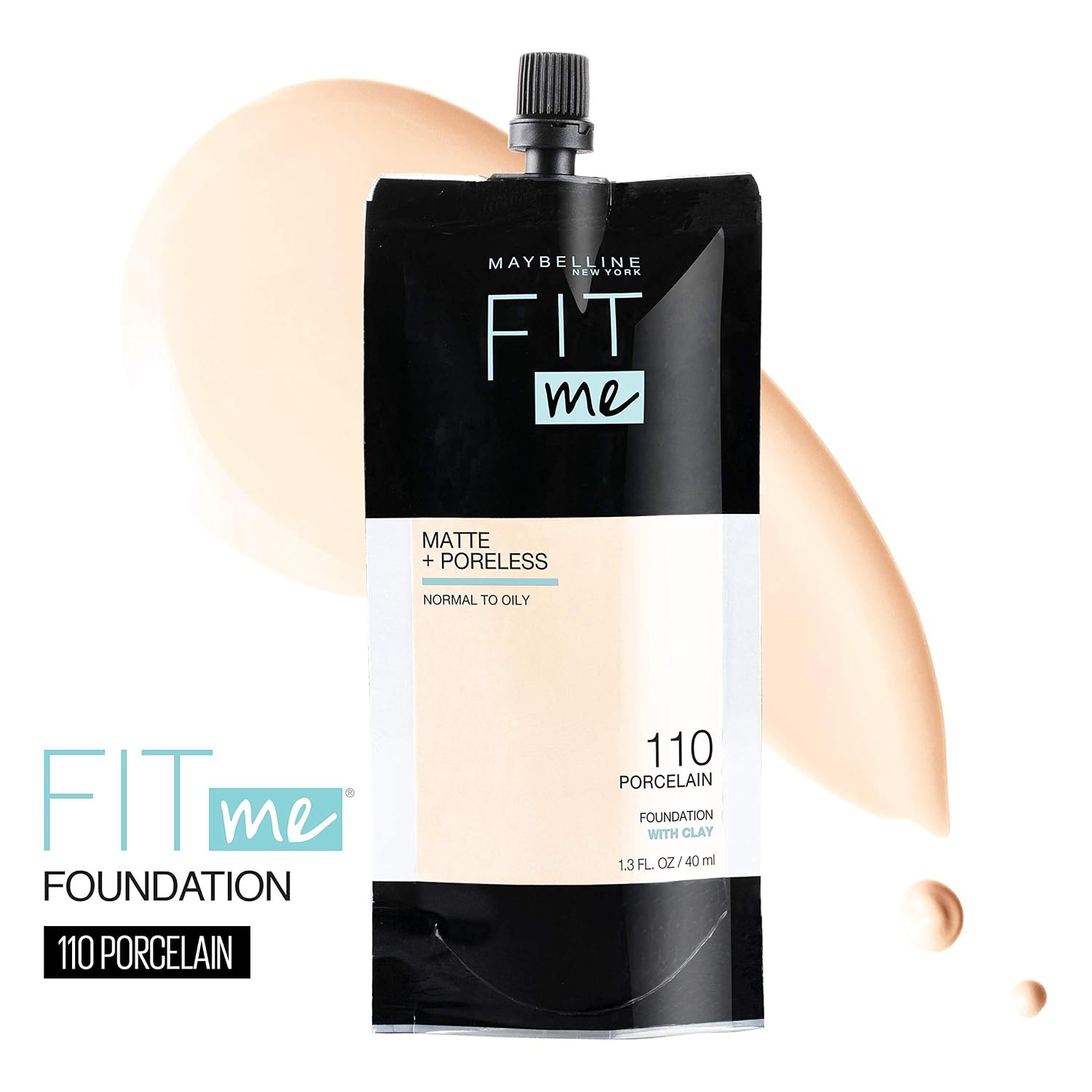 image:imageMaybelline Fit Me Matte Poreless Liquid OilFree Foundation Makeup Warm Coconut 1 Count Packaging May Vary110 PORCELAIN