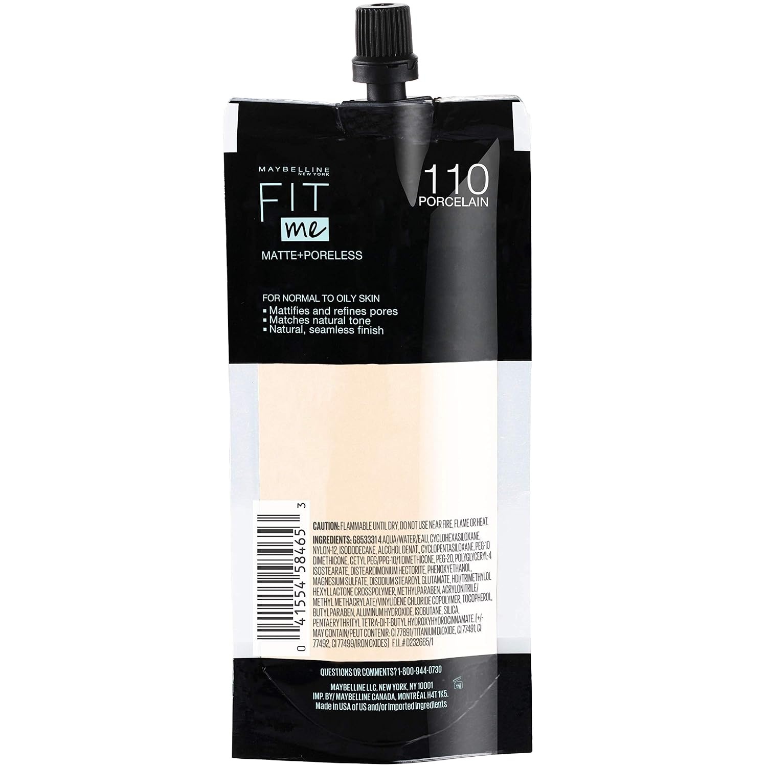 image:imageMaybelline Fit Me Matte Poreless Liquid OilFree Foundation Makeup Warm Coconut 1 Count Packaging May Vary110 PORCELAIN