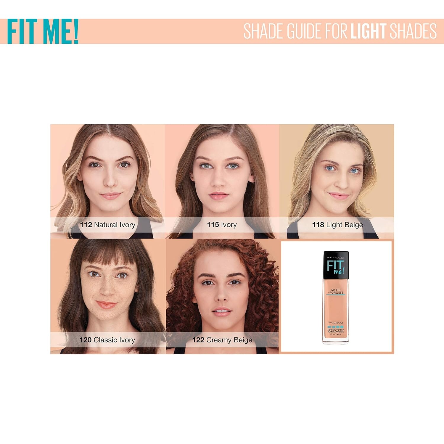 image:imageMaybelline Fit Me Matte Poreless Liquid OilFree Foundation Makeup Warm Coconut 1 Count Packaging May Vary115 IVORY