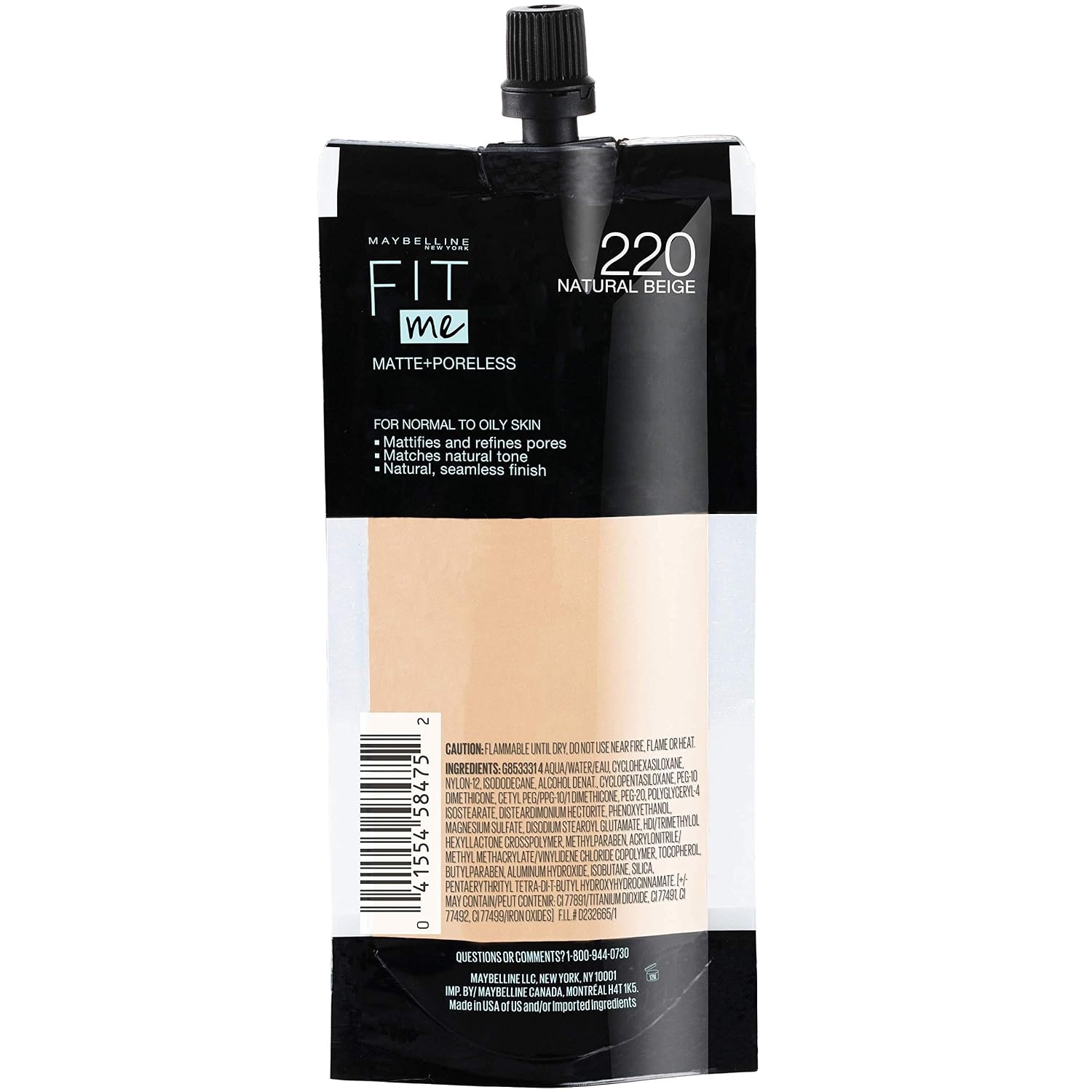 image:imageMaybelline Fit Me Matte Poreless Liquid OilFree Foundation Makeup Warm Coconut 1 Count Packaging May Vary220 NATURAL BEIGE
