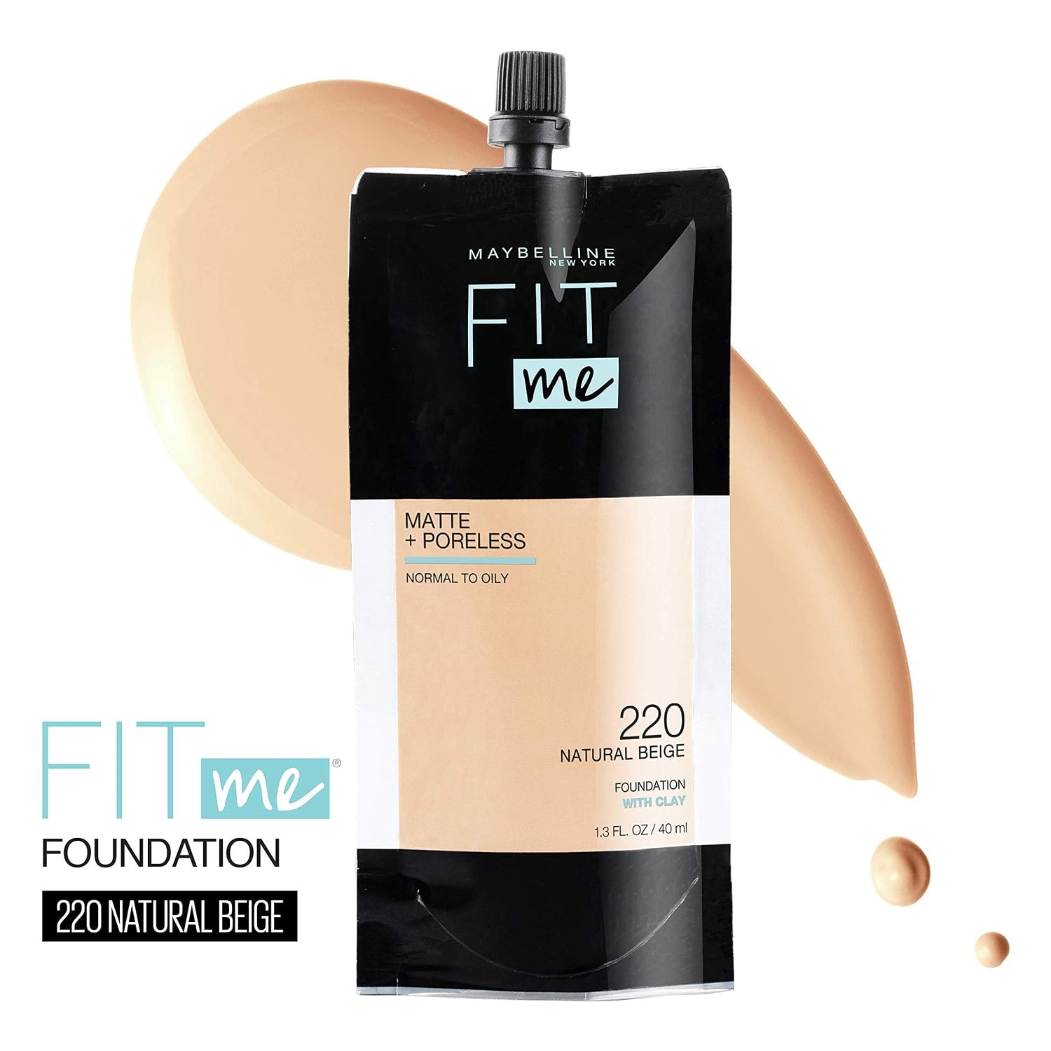 image:imageMaybelline Fit Me Matte Poreless Liquid OilFree Foundation Makeup Warm Coconut 1 Count Packaging May Vary220 NATURAL BEIGE