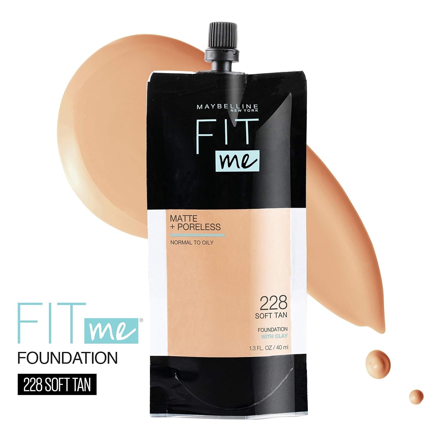 image:imageMaybelline Fit Me Matte Poreless Liquid OilFree Foundation Makeup Warm Coconut 1 Count Packaging May Vary228 SOFT TAN
