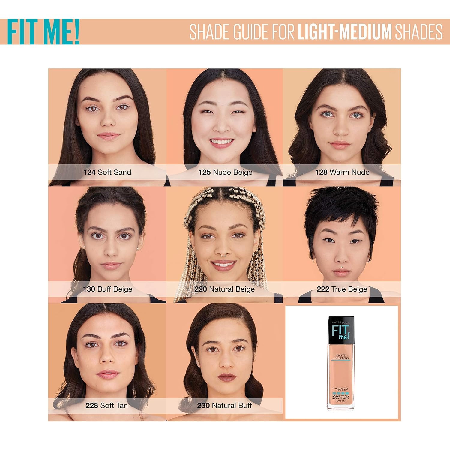 image:imageMaybelline Fit Me Matte Poreless Liquid OilFree Foundation Makeup Warm Coconut 1 Count Packaging May Vary230 NATURAL BUFF