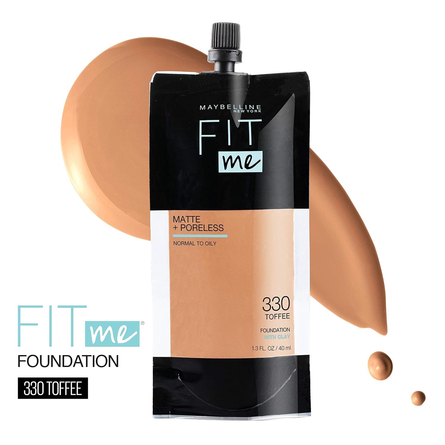 image:imageMaybelline Fit Me Matte Poreless Liquid OilFree Foundation Makeup Warm Coconut 1 Count Packaging May Vary330 TOFFEE