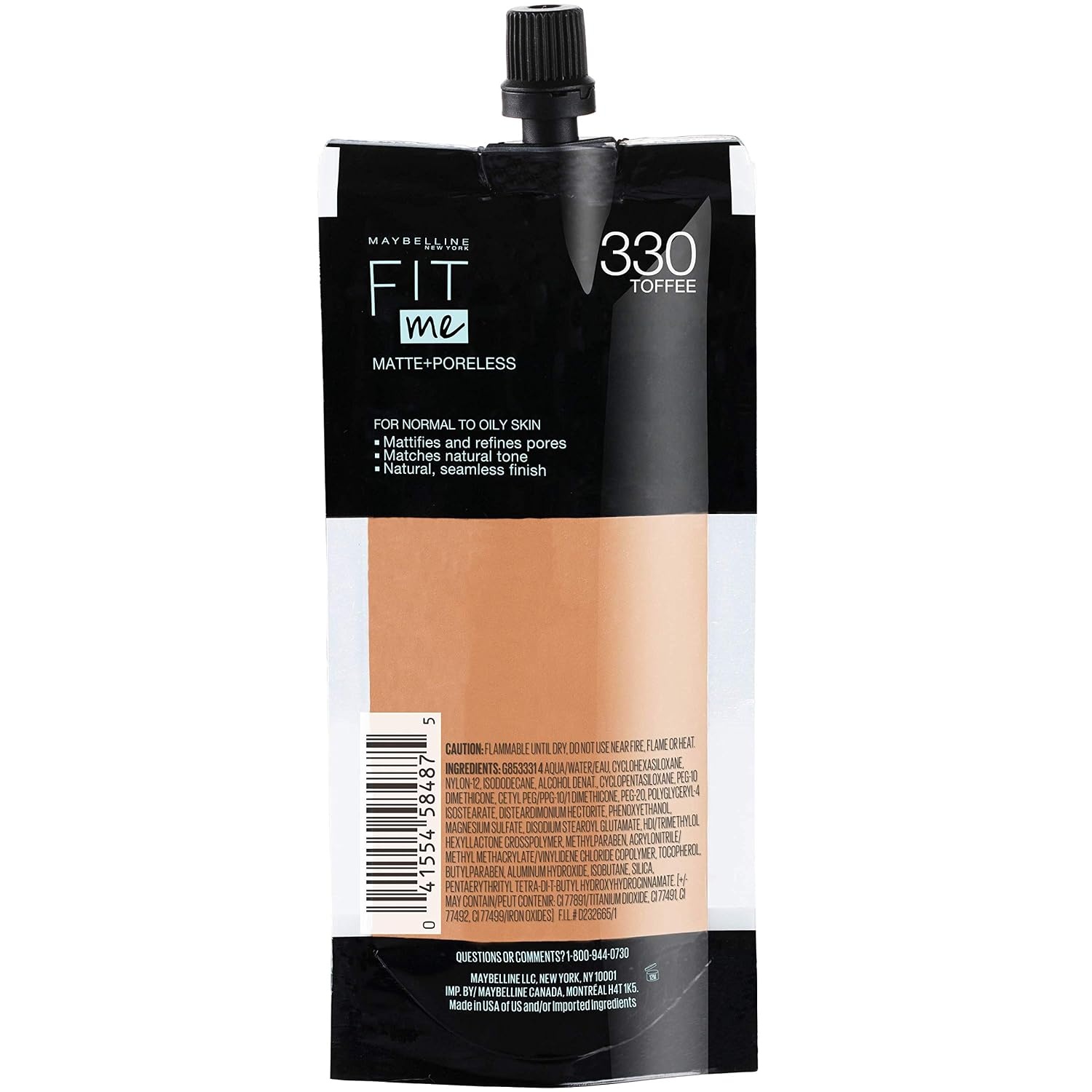 image:imageMaybelline Fit Me Matte Poreless Liquid OilFree Foundation Makeup Warm Coconut 1 Count Packaging May Vary330 TOFFEE