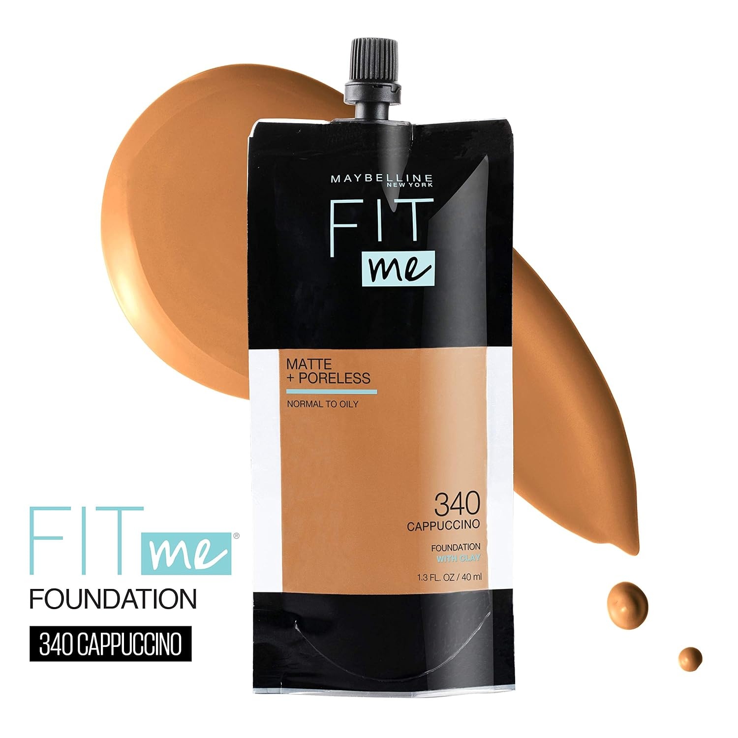 image:imageMaybelline Fit Me Matte Poreless Liquid OilFree Foundation Makeup Warm Coconut 1 Count Packaging May Vary340 CAPPUCCINO