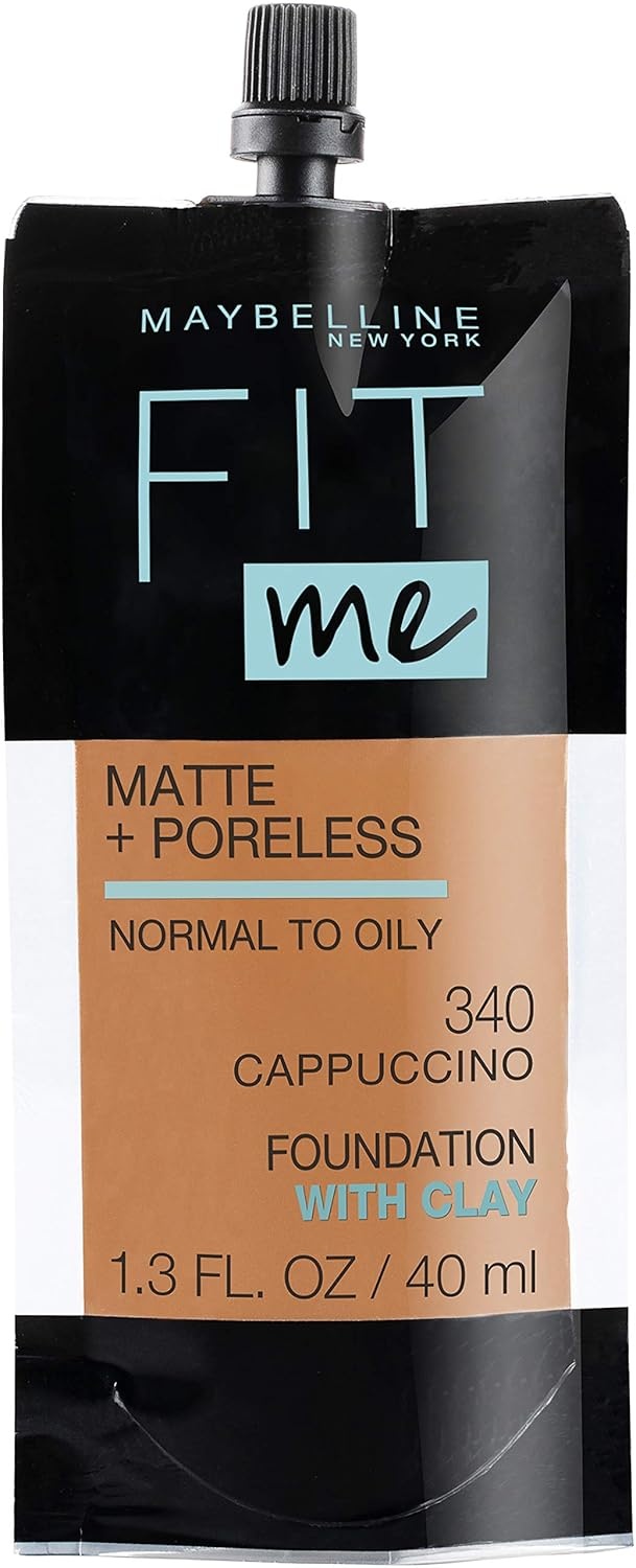 image:imageMaybelline Fit Me Matte Poreless Liquid OilFree Foundation Makeup Warm Coconut 1 Count Packaging May Vary340 CAPPUCCINO