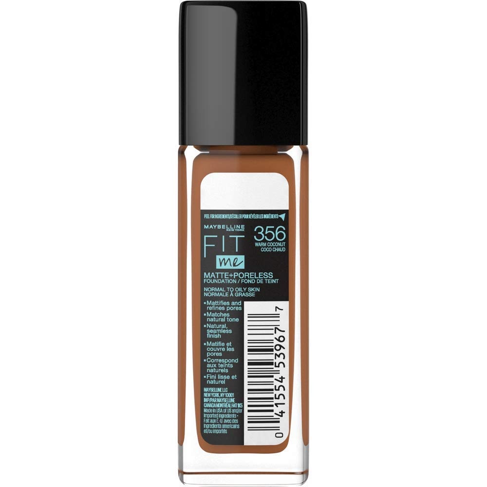 image:imageMaybelline Fit Me Matte Poreless Liquid OilFree Foundation Makeup Warm Coconut 1 Count Packaging May Vary356 WARM COCONUT