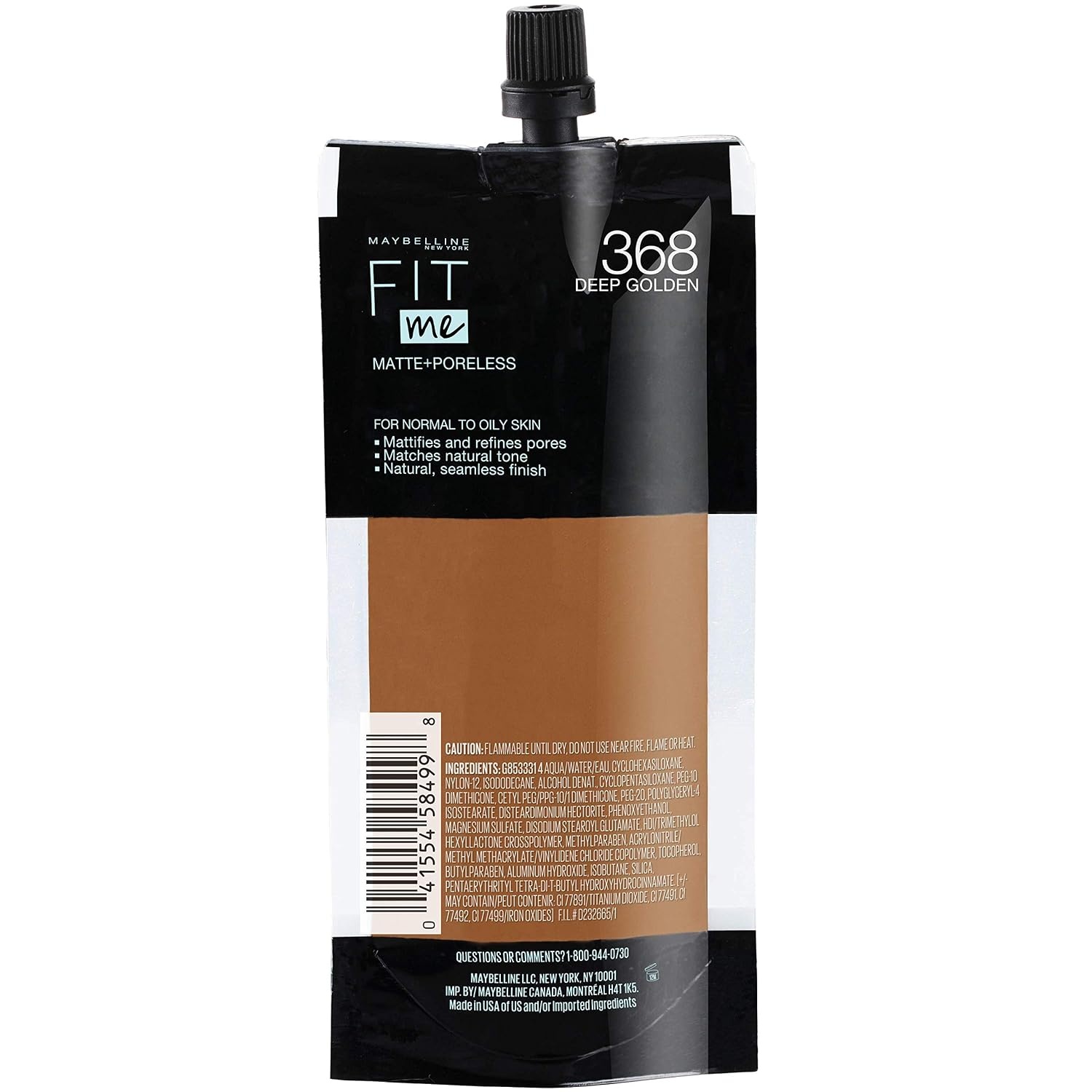 image:imageMaybelline Fit Me Matte Poreless Liquid OilFree Foundation Makeup Warm Coconut 1 Count Packaging May Vary368 DEEP GOLDEN