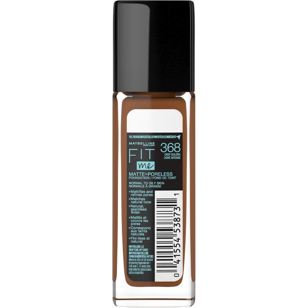 image:imageMaybelline Fit Me Matte Poreless Liquid OilFree Foundation Makeup Warm Coconut 1 Count Packaging May Vary368 DEEP GOLDEN