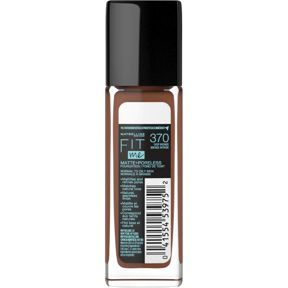 image:imageMaybelline Fit Me Matte Poreless Liquid OilFree Foundation Makeup Warm Coconut 1 Count Packaging May Vary370 DEEP BRONZE