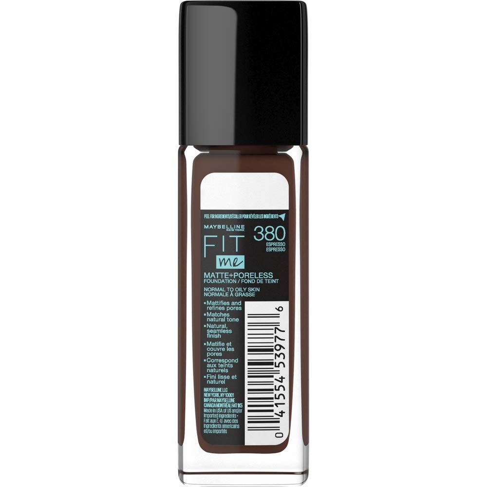image:imageMaybelline Fit Me Matte Poreless Liquid OilFree Foundation Makeup Warm Coconut 1 Count Packaging May Vary380 ESPRESSO