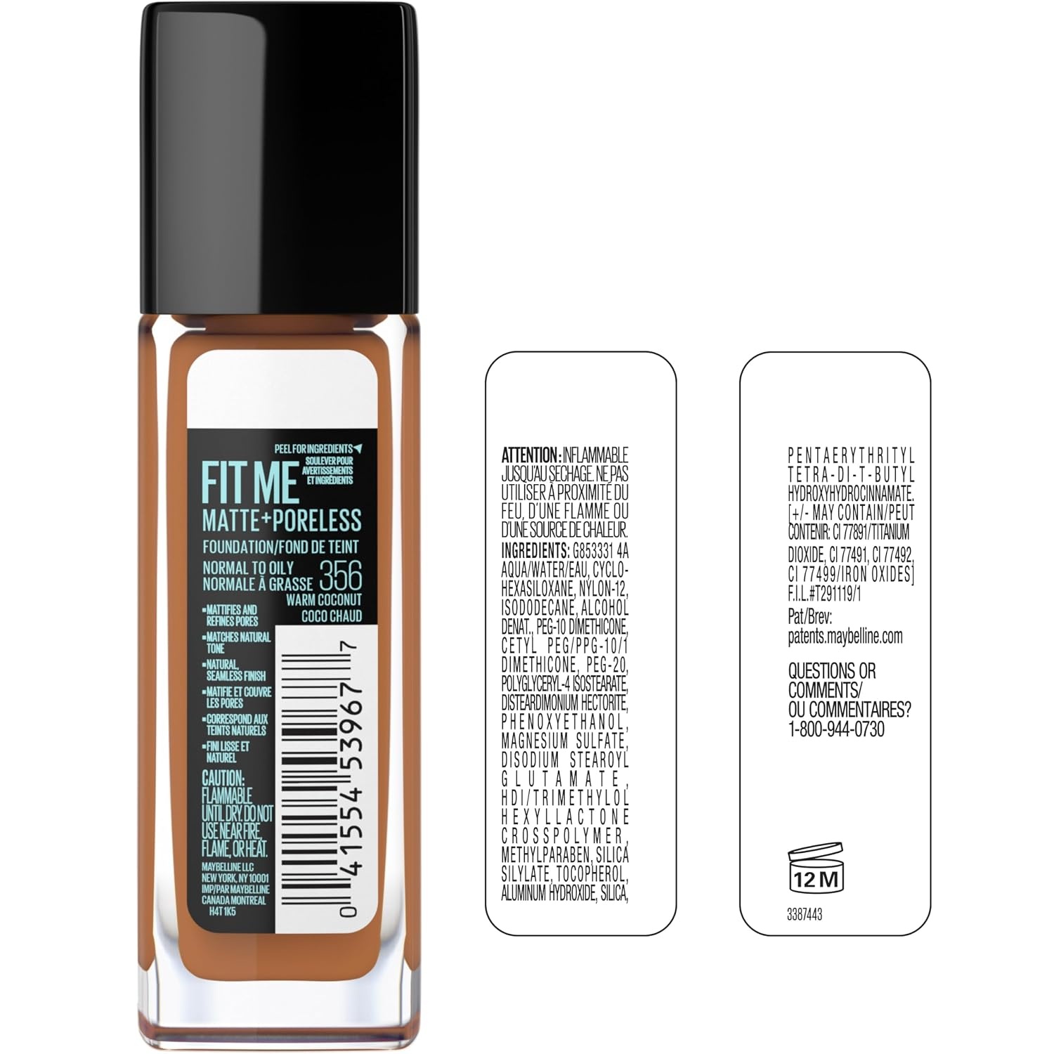 image:imageMaybelline Fit Me Matte Poreless Mattifying Face Primer Makeup With Sunscreen Broad Spectrum SPF 20 16HR Wear Shine Control Clear 1 CountPrimer Java Foundation Bundle