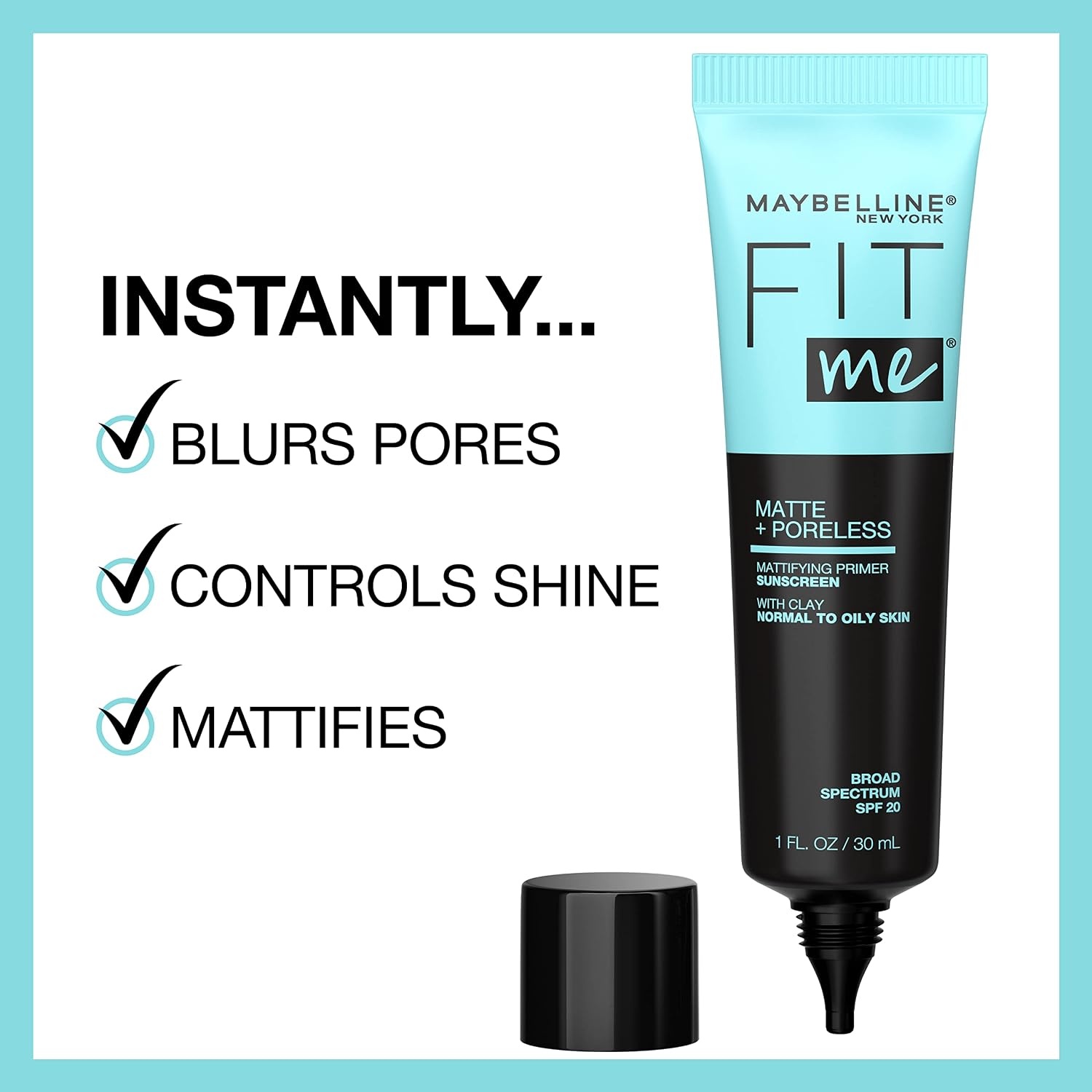 image:imageMaybelline Fit Me Matte Poreless Mattifying Face Primer Makeup With Sunscreen Broad Spectrum SPF 20 16HR Wear Shine Control Clear 1 CountPrimer Java Foundation Bundle