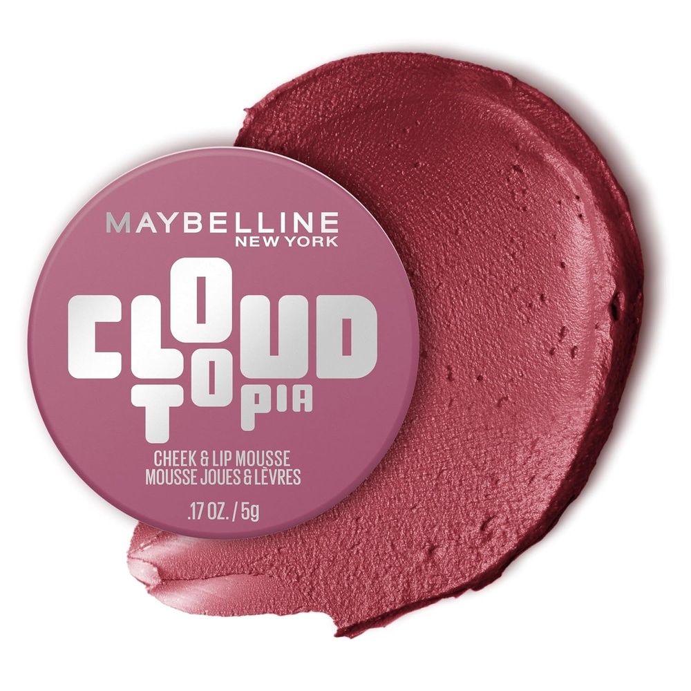 image:imageMaybelline Cloudtopia Blush for Cheeks and Lip Mousse UltraVivid Pigmented Formula for Up to 14HR of Blush and Lip Makeup Color Divine Crimson 1 CountTWILIGHT BERRY