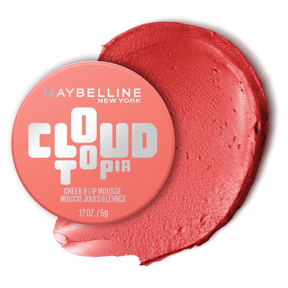 image:imageMaybelline Cloudtopia Blush for Cheeks and Lip Mousse UltraVivid Pigmented Formula for Up to 14HR of Blush and Lip Makeup Color Divine Crimson 1 CountCORAL ILLUSION