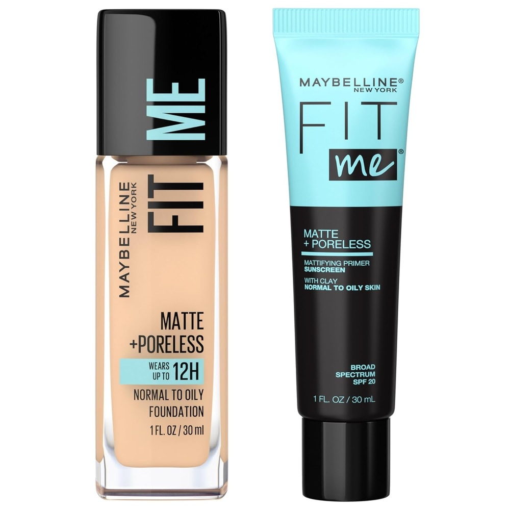 image:imageMaybelline Fit Me Matte  Poreless Mattifying Face Primer Makeup With Sunscreen Broad Spectrum SPF 20 16HR Wear Shine Control Clear 1 CountPrimer  Classic Ivory Foundation Bundle