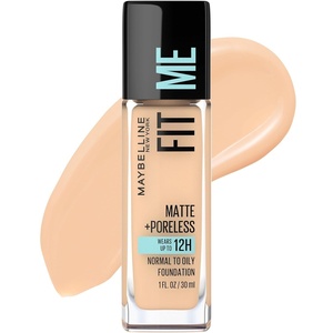 Maybelline Fit Me Matte + Poreless Liquid Oil-Free Foundation Makeup, Warm Coconut, 1 Count (Packaging May Vary)(120 CLASSIC IVORY)