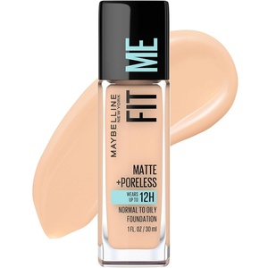 Maybelline Fit Me Matte + Poreless Liquid Oil-Free Foundation Makeup, Warm Coconut, 1 Count (Packaging May Vary)(124 SOFT SAND)
