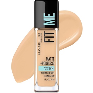 Maybelline Fit Me Matte + Poreless Liquid Oil-Free Foundation Makeup, Warm Coconut, 1 Count (Packaging May Vary)(128 WARM NUDE)